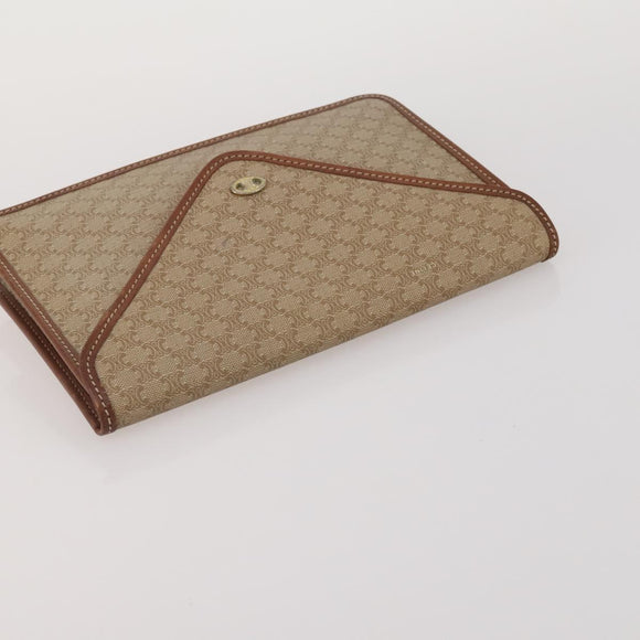 CELINE Macadam Canvas Clutch Bag PVC Suede 4 Set Brown Beige blue Auth 191147
