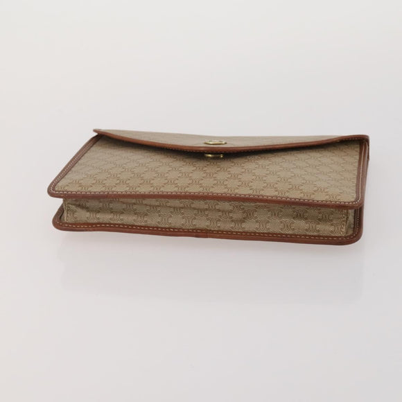 CELINE Macadam Canvas Clutch Bag PVC Suede 4 Set Brown Beige blue Auth 191147