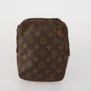 LOUIS VUITTON Monogram Clutch Bag Nylon Leather 5 Set Green Beige LV Auth 191149-12