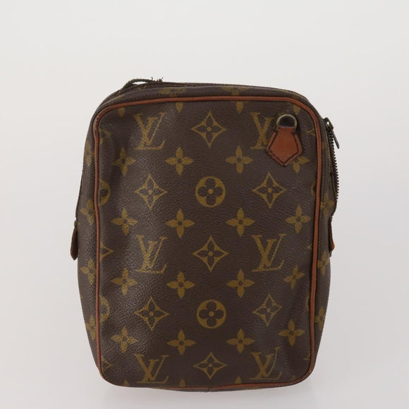 LOUIS VUITTON Monogram Clutch Bag Nylon Leather 5 Set Green Beige LV Auth 191149