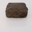LOUIS VUITTON Monogram Clutch Bag Nylon Leather 5 Set Green Beige LV Auth 191149-15