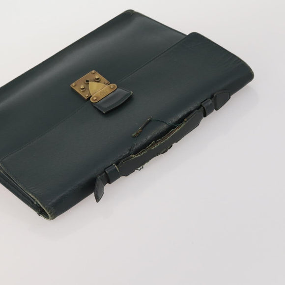 LOUIS VUITTON Monogram Clutch Bag Nylon Leather 5 Set Green Beige LV Auth 191149