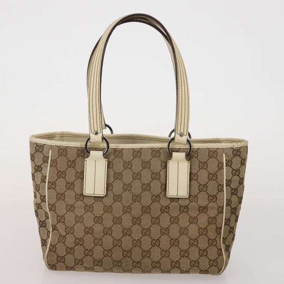 GUCCI GG Canvas Shoulder Bag Suede 5 Set Beige Black Auth 191151