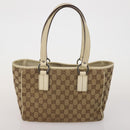 GUCCI GG Canvas Shoulder Bag Suede 5 Set Beige Black Auth 191151-15