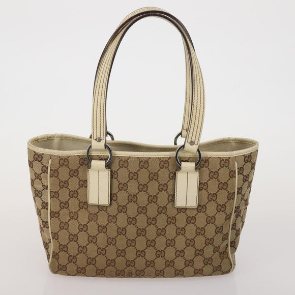 GUCCI GG Canvas Shoulder Bag Suede 5 Set Beige Black Auth 191151