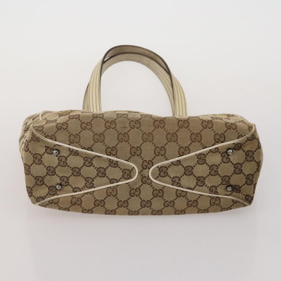 GUCCI GG Canvas Shoulder Bag Suede 5 Set Beige Black Auth 191151