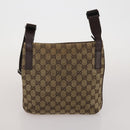 GUCCI GG Canvas Shoulder Bag Suede 5 Set Beige Black Auth 191151-20