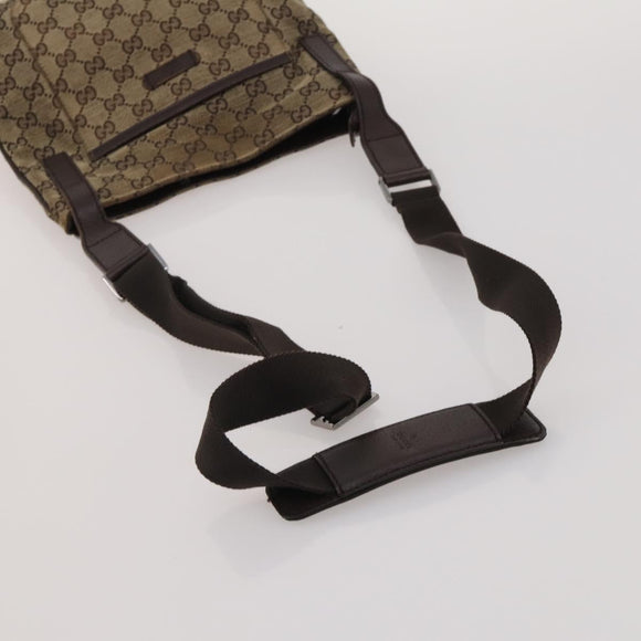 GUCCI GG Canvas Shoulder Bag Suede 5 Set Beige Black Auth 191151