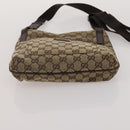 GUCCI GG Canvas Shoulder Bag Suede 5 Set Beige Black Auth 191151-22