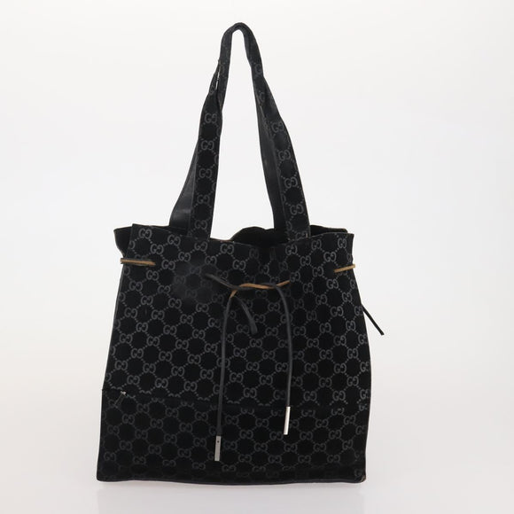 GUCCI GG Canvas Shoulder Bag Suede 5 Set Beige Black Auth 191151