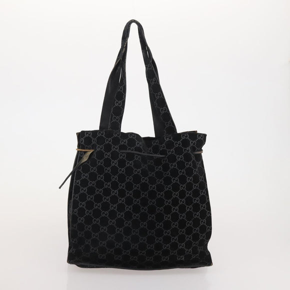 GUCCI GG Canvas Shoulder Bag Suede 5 Set Beige Black Auth 191151