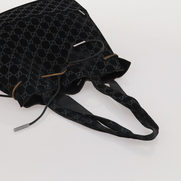 GUCCI GG Canvas Shoulder Bag Suede 5 Set Beige Black Auth 191151