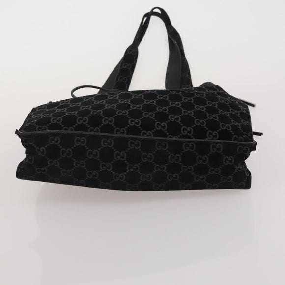 GUCCI GG Canvas Shoulder Bag Suede 5 Set Beige Black Auth 191151