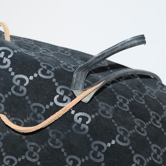GUCCI GG Canvas Shoulder Bag Suede 5 Set Beige Black Auth 191151