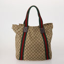 GUCCI GG Canvas Shoulder Bag Suede 5 Set Beige Black Auth 191151-3