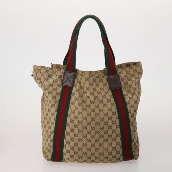 GUCCI GG Canvas Shoulder Bag Suede 5 Set Beige Black Auth 191151