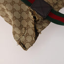 GUCCI GG Canvas Shoulder Bag Suede 5 Set Beige Black Auth 191151-5