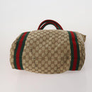 GUCCI GG Canvas Shoulder Bag Suede 5 Set Beige Black Auth 191151-6