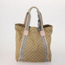 GUCCI GG Canvas Shoulder Bag Suede 5 Set Beige Black Auth 191151-9