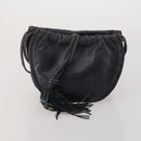 LOEWE Shoulder Bag Leather Canvas 3 Set Black Orange Auth 191153-17