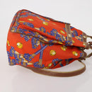 LOEWE Shoulder Bag Leather Canvas 3 Set Black Orange Auth 191153-4