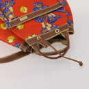 LOEWE Shoulder Bag Leather Canvas 3 Set Black Orange Auth 191153-5