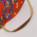 LOEWE Shoulder Bag Leather Canvas 3 Set Black Orange Auth 191153-6