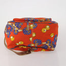 LOEWE Shoulder Bag Leather Canvas 3 Set Black Orange Auth 191153-8