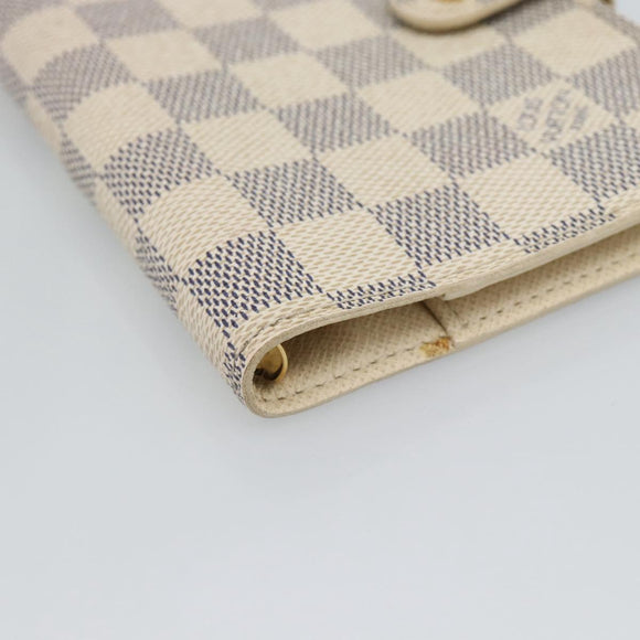 LOUIS VUITTON Damier Azur Agenda PM Day Planner Cover R20706 LV Auth 191157A