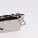 LOEWE Anagram Card Case Leather Silver Auth 191158A-8
