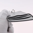 LOEWE Anagram Card Case Leather Silver Auth 191158A-10