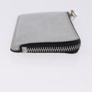 LOEWE Anagram Card Case Leather Silver Auth 191158A-3