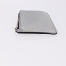 LOEWE Anagram Card Case Leather Silver Auth 191158A-4