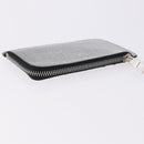 LOEWE Anagram Card Case Leather Silver Auth 191158A-5