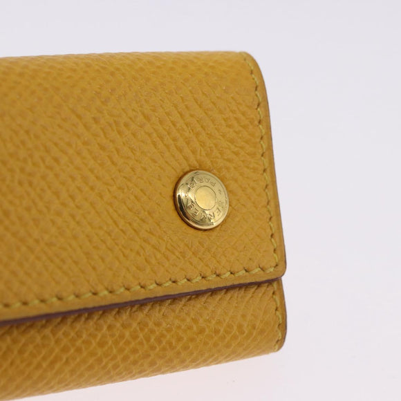 HERMES Serie Key Case Leather Courchevel Yellow Auth 191163M