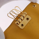 HERMES Serie Key Case Leather Courchevel Yellow Auth 191163M-10
