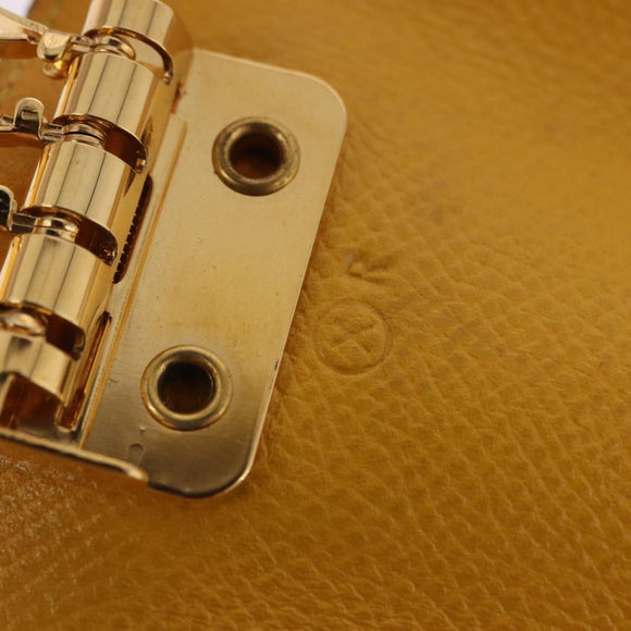 HERMES Serie Key Case Leather Courchevel Yellow Auth 191163M