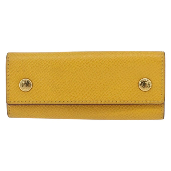 HERMES Serie Key Case Leather Courchevel Yellow Auth 191163M