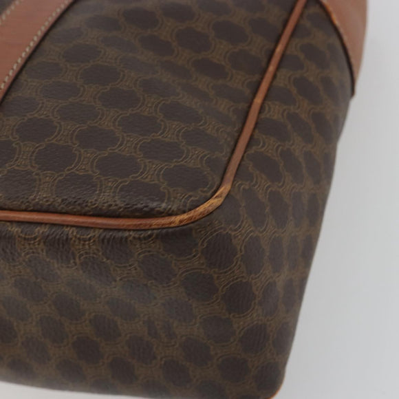 CELINE Macadam Tote Bag PVC Leather Brown Gold Tone Auth 191179
