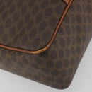 CELINE Macadam Tote Bag PVC Leather Brown Gold Tone Auth 191179-15