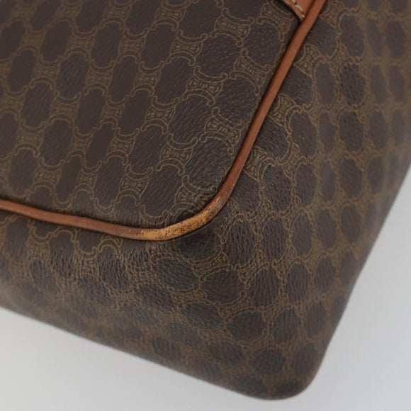 CELINE Macadam Tote Bag PVC Leather Brown Gold Tone Auth 191179