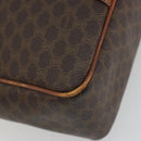 CELINE Macadam Tote Bag PVC Leather Brown Gold Tone Auth 191179-17