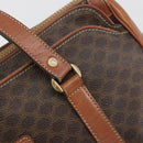 CELINE Macadam Tote Bag PVC Leather Brown Gold Tone Auth 191179-18