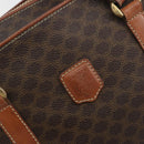 CELINE Macadam Tote Bag PVC Leather Brown Gold Tone Auth 191179-19