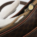 CELINE Macadam Tote Bag PVC Leather Brown Gold Tone Auth 191179-9