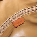 CELINE Macadam Tote Bag PVC Leather Brown Gold Tone Auth 191179-21