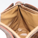 CELINE Macadam Tote Bag PVC Leather Brown Gold Tone Auth 191179-22
