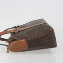 CELINE Macadam Tote Bag PVC Leather Brown Gold Tone Auth 191179-4