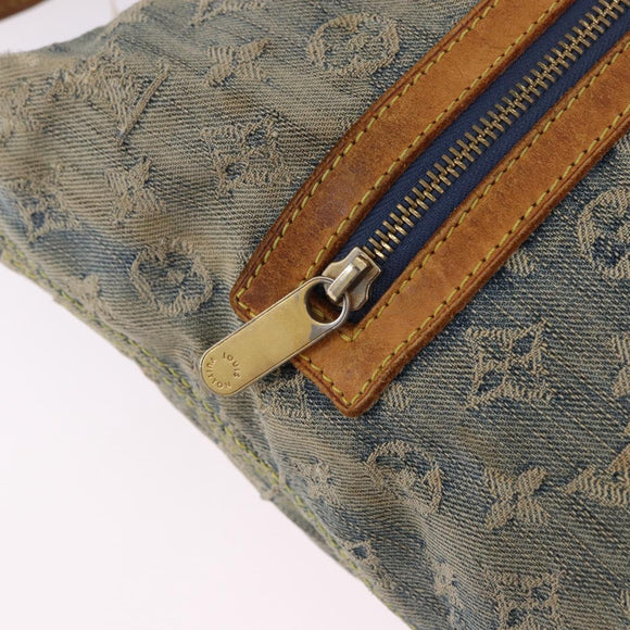 LOUIS VUITTON Monogram Denim Buggy GM Shoulder Bag Blue M95048 LV Auth 191180