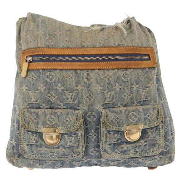 LOUIS VUITTON Monogram Denim Buggy GM Shoulder Bag Blue M95048 LV Auth 191180
